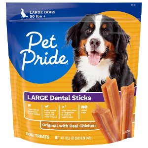 Save $2.00 on Pet Pride Large Dental Sticks Dog Treats