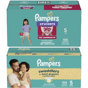 Save $5.00 on 2 Pampers Cruisers 360 & Swaddlers Enormous Diapers