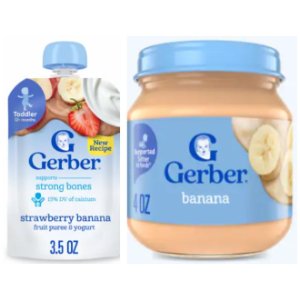 Save $1.00 on 4 Gerber Pouches or Jars