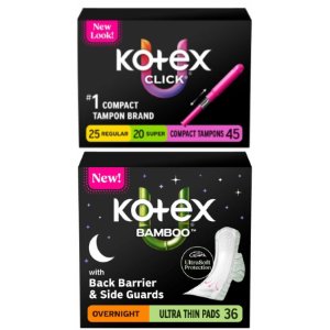 Save $2.00 on Kotex Click Tampons or Bamboo Pads