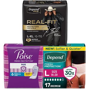 Spend $30 Save $10 on Depends or Poise on PICKUP OR DELIVERY ONLY