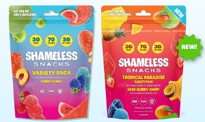 Save $1.00 on Shameless Snacks