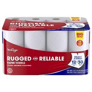 Save $4.00 on Kroger Rugged & Reliable Paper Towels