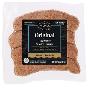 Save $1.00 on Private Selection Smoked Sausages 13 oz PICKUP OR DELIVERY ONLY