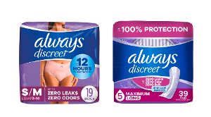 $11.99 Always Discreet Pads or Underwear