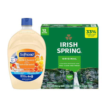 Save $2.00 on any ONE (1) Softsoap Liquid Hand Soap Refill or Irish Spring Bar Soap Multipack