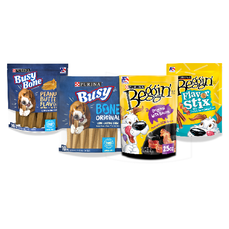 SAVE $5.00 on TWO (2) 21 oz or larger bags of Beggin'® or Busy® Dog Treats (excludes Rollhide®)