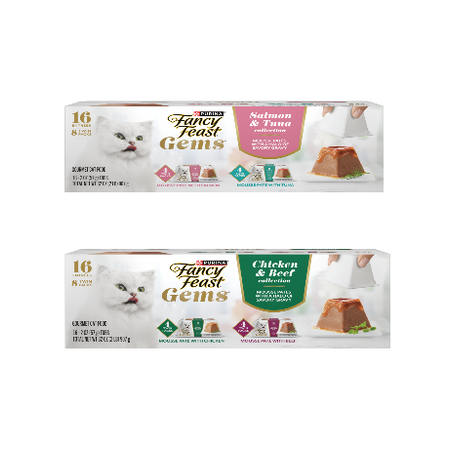 SAVE $4.00 on any ONE (1) 16 - 24ct package of Fancy Feast® Gems® Wet Cat Food