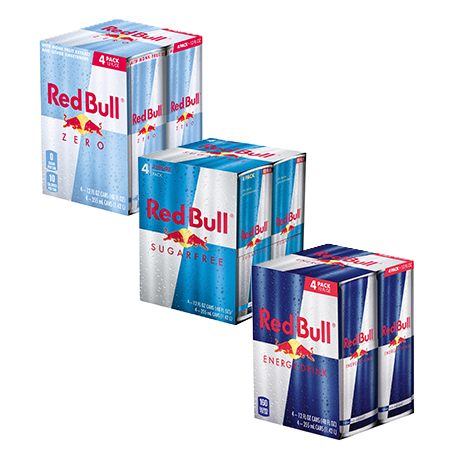 Save $2.00 on any ONE (1) Red Bull Energy Drink, Red Bull Sugarfree, or Red Bull Zero 12 oz. 4-Pack.