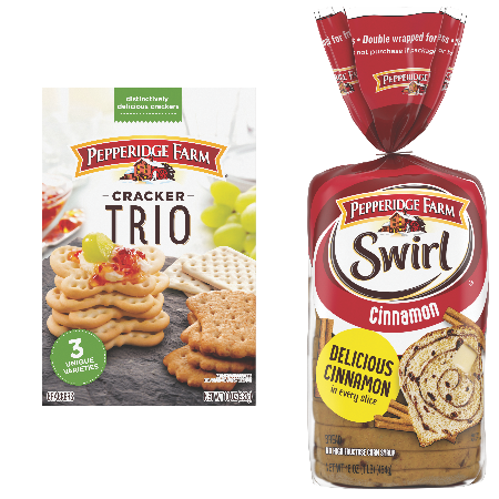 Save $1.00 on any ONE (1) Pepperidge Farm® Swirl Bread 14-16oz or Pepperidge Farm® Distinctive Crackers 9.75-10.25oz