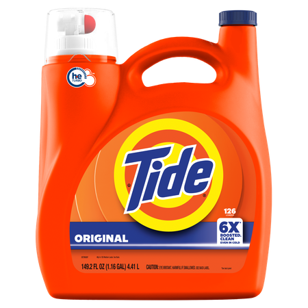 Save $5.00 on ONE Tide Liquid Laundry Detergent 117-142 oz OR 149 oz OR Tide Powder Laundry Detergent 108-132 oz (excludes Tide Rinse, Tide purclean,