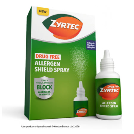 Save $5.00 on any ONE (1) Adult ZYRTEC&reg; Allergen Shield Spray product