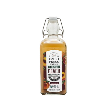 Save $1.50 on any ONE (1) Fresh Press Farms Organic Peach Cider Vinegar, 485ml