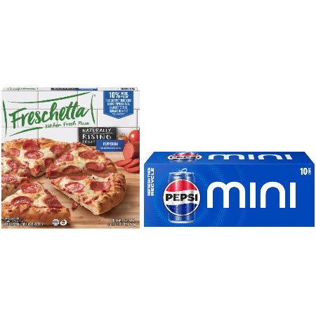 Save $5.00 on any ONE (1) Pepsi 10-pk. 7.5-oz Mini Cans and ONE (1) Freschetta Pizza
