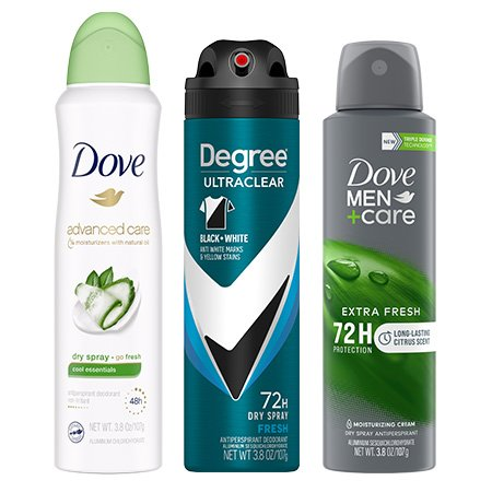 Save $2.00 on any TWO (2) Dove, Dove Men+Care or Degree Dry Spray Deodorant 3.8-4-oz