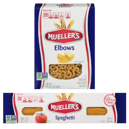 Save $0.50 on any TWO (2) Mueller's&reg; Pasta Boxes