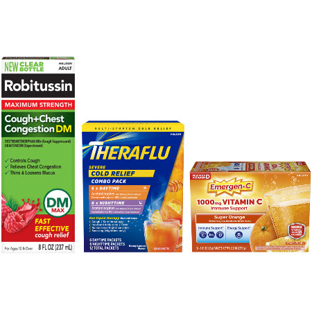 Save $2.00 on any ONE (1) Robitussin, Theraflu, or Emergen-C product