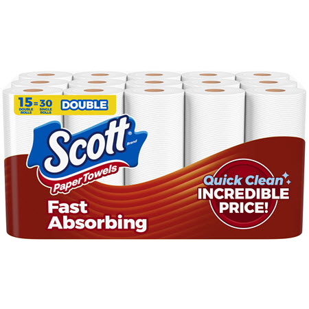 Save $1.00 on any ONE (1) Scott Towels 6 ct or larger