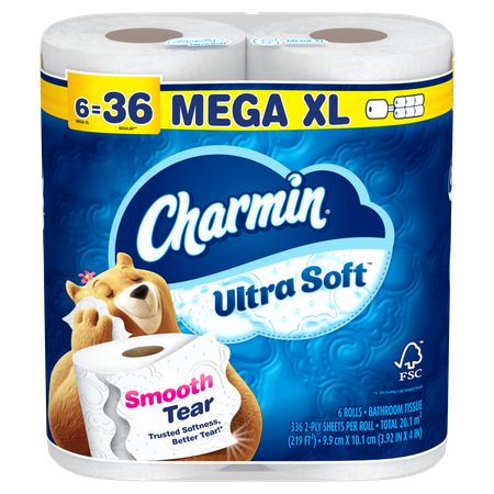 Save $2.00 on ONE Charmin Ultra Toilet paper product 9 MEGA Roll, 12 MEGA Roll, 6 MEGA XL Roll, 8 MEGA XL or 9 MEGA XL Roll pack sizes (excluding Char
