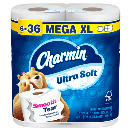 Save $2.00 on ONE Charmin Ultra Toilet paper product 9 MEGA Roll, 12 MEGA Roll, 6 MEGA XL Roll, 8 MEGA XL or 9 MEGA XL Roll pack sizes (excluding Char