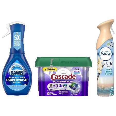 SAVE $5.00 when you spend $25.00 on Cascade, Dawn, Febreze, Mr. Clean or Swiffer