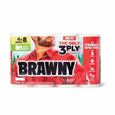 Brawny Paper TowelsBuy 1 Get 1 FREEFree item of equal or lesser price.
Double Rolls, 4-roll pkg.