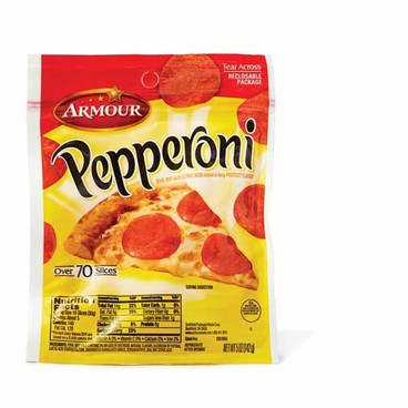 Armour PepperoniBuy 1 Get 1 FREEFree item of equal or lesser price.
Or Carando Sliced Pepperoni, 5 or 6-oz pkg.