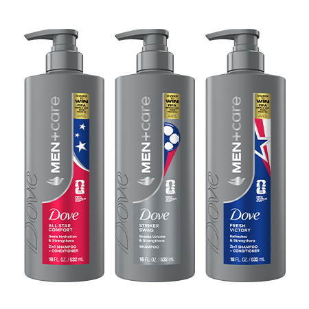 Save $8.00 on any TWO (2) FIFA World Cup Edition Dove Men+Care Hair items