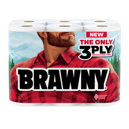 Save $2.00 on any ONE (1) package of Brawny® Paper Towels, 6 roll or larger