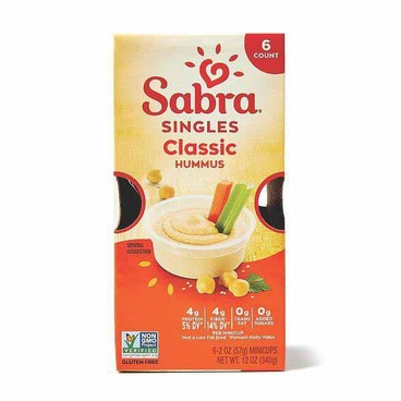 Sabra Hummus SinglesBuy 1 Get 1 FREEFree item of equal or lesser price. 
Classic or Roasted Red Pepper, 6-pk. 2-oz pkg.