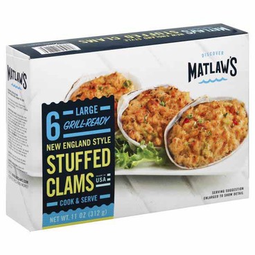 Matlaw's New England Style Stuffed ClamsBuy 1 Get 1 FREEFree item of equal or lesser price.
Or Stuffed Scallops, Frozen, 9 or 11-oz pkg.