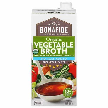 Bonafide Provisions BrothBuy 1 Get 1 FREEFree item of equal or lesser price.
32-oz ctn.; or Hunt's Tomatoes, Tomato Sauce, or Puree, 28 or 29-oz can; or Rotel Diced Tomatoes and Green Chilies, 28-oz can