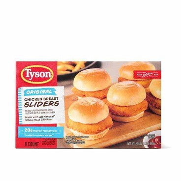 Tyson Chicken SlidersBuy 1 Get 1 FREEFree item of equal or lesser price.
20.8-oz box; or Tast!ez Snacks, 11-oz box