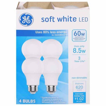 General Electric Light BulbsBuy 1 Get 1 FREEFree item of equal or lesser price.
LED, 3 Year Life Only, 2 or 4-ct. pkg.