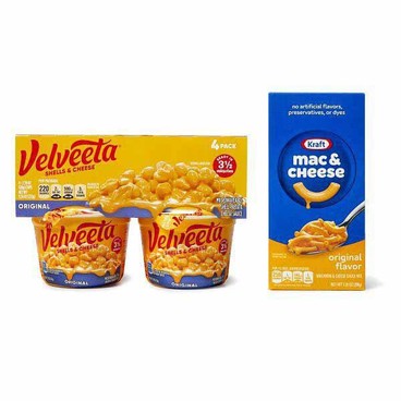 Velveeta Shells & CheeseBuy 1 Get 1 FREEFree item of equal or lesser price.
Or Kraft Mac & Cheese or Cracker Barrel Macaroni & Cheese, 5.5 to 10-oz pkg.