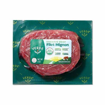 Verde Farms Filet MignonBuy 1 Get 1 FREEFree item of equal or lesser price.
USDA Organic, Grass-Fed, USDA-Inspected, Not USDA Graded, 6-oz pkg.