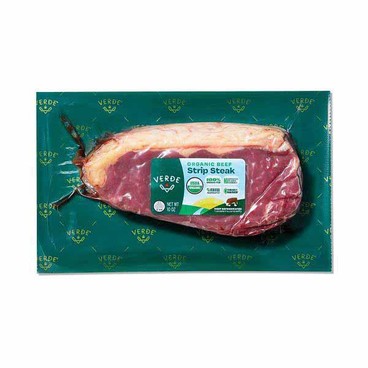 Verde Farms Strip SteakBuy 1 Get 1 FREEFree item of equal or lesser price.
USDA Organic, Grass-Fed, USDA-Inspected, Not USDA Graded, 10-oz pkg.