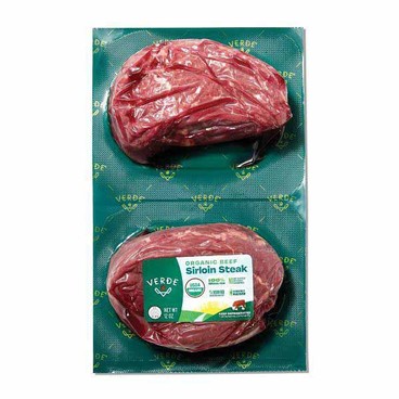 Verde Farms Sirloin SteakBuy 1 Get 1 FREEFree item of equal or lesser price.
USDA Organic, Grass-Fed, USDA-Inspected, Not USDA Graded, 12-oz pkg.