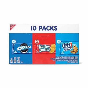 Nabisco Cookies or CrackersBuy 1 Get 1 FREEFree item of equal or lesser price.
Or Handi-Snacks, 10-pk. 9 to 20-oz box; or Tate's Bake Shop Tiny Cookies, 10-pk. 7.5-oz box