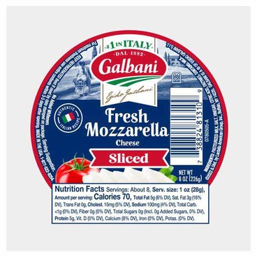 Galbani Fresh Mozzarella CheeseBuy 1 Get 1 FREEFree item of equal or lesser price.
Sliced Ball, Located in the Specialty Cheese Section, 8-oz pkg.