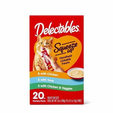 Hartz Delectables Cat TreatBuy 1 Get 1 FREEFree item of equal or lesser price.
Squeeze Up, Tasty Chicken, Tuna, and Chicken & Veggies, 10-oz pouch