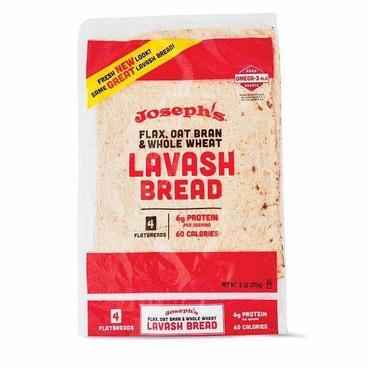 Joseph's Lavash BreadBuy 1 Get 1 FREEFree item of equal or lesser price.
Flax, Oat Bran & Whole Wheat, Pita or Mini Pita, Located in the Deli, 8 or 9-oz pkg.