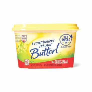 I Can't Believe It's Not Butter! SpreadBuy 1 Get 1 FREEFree item of equal or lesser price.
Or Spray, 8 to 16-oz or 2-pk. 7.5-oz pkg.; or Brummel & Brown Spread With Yogurt, 15-oz tub