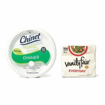 Chinet Classic White PlatesBuy 1 Get 1 FREEFree item of equal or lesser price.
Or Bowls, 24 to 70-ct.; or Crystal Cups or Plates, 16 to 50-ct. pkg.; or Vanity Fair Napkins, Everyday, 100-ct. pkg.