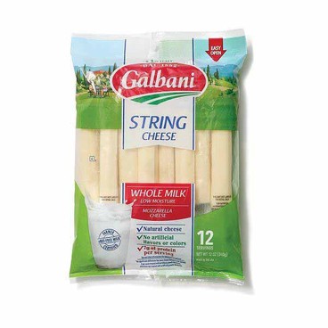 Galbani String CheeseBuy 1 Get 1 FREEFree item of equal or lesser price.
Whole Milk or Reduced Fat Mozzarella Cheese, 33% More Protein, 12-oz pkg.