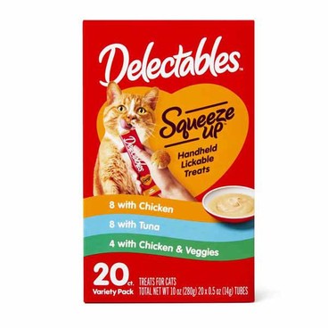 Hartz Delectables Tasty Cat TreatBuy 1 Get 1 FREEFree item of equal or lesser price.
Squeeze Up, Chicken, Tuna, Chicken & Veggies, 10-oz pouch
