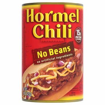 Hormel ChiliBuy 1 Get 1 FREEFree item of equal or lesser price.
No Beans or With Beans, 14 or 15-oz can