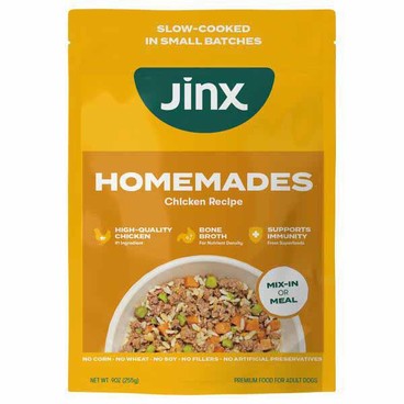 Jinx Homemades Moist Dog FoodBuy 1 Get 1 FREEFree item of equal or lesser price.
Grain-Free, 9-oz pouch; or Kibble Sauce, 12-oz pouch