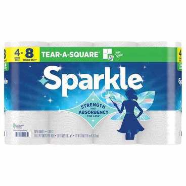 Sparkle Paper TowelsBuy 1 Get 1 FREEFree item of equal or lesser price.
Double Rolls, Tear-A-Square, White, 4-roll pkg.