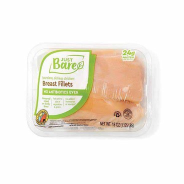 Just Bare Chicken Breast FilletsBuy 1 Get 1 FREEFree item of equal or lesser price.
Boneless, Skinless, 18-oz tray